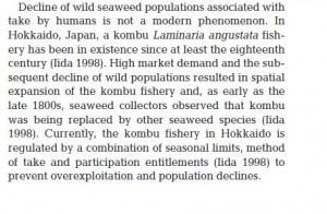 Article on japanese seaweed harvesting.