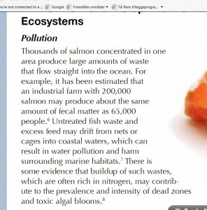 Salmon farms dead zones